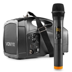 Mobilny zestaw nagłośnieniowy, PA Vonyx ST014 z bezprzewodowym mikrofonem ręcznym